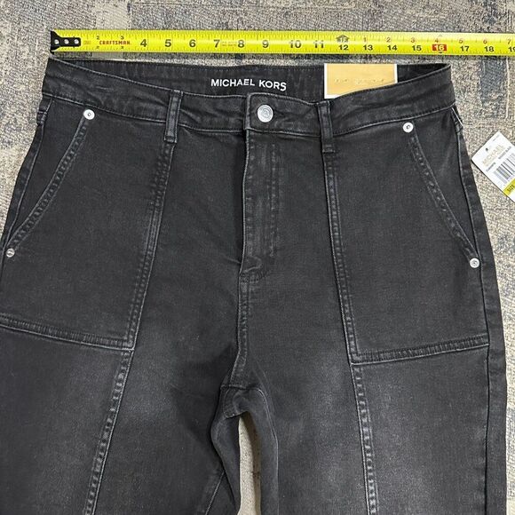 Michael Kors Women Jeans Selma Hi Rise 14P Black Selma Crop Flare $110 NWT - Picture 5 of 10